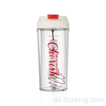 300 ml Neues Design Plastikwasserflasche Custom Logo für Sport Weihnachten Vintage Luxus -Raumwasserflasche mit Stroh